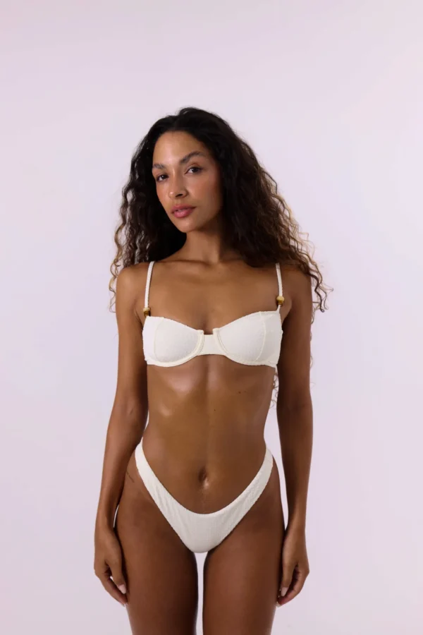 BIQUÍNI MARY/CATARINA OFF WHITE DOTS WHITE